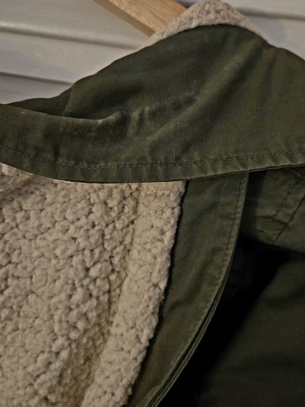 🟡GAP Olive Sherpa-Lined Hooded Utility Jacket - Picture 4 of 5